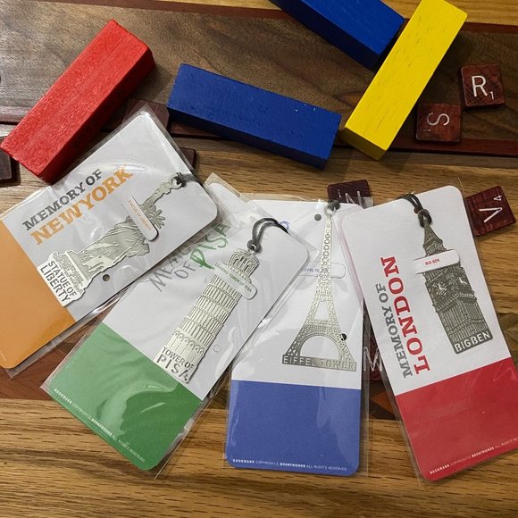 4 Pack Famous Locations - Silver Bookmarks - Picture 1 of 11